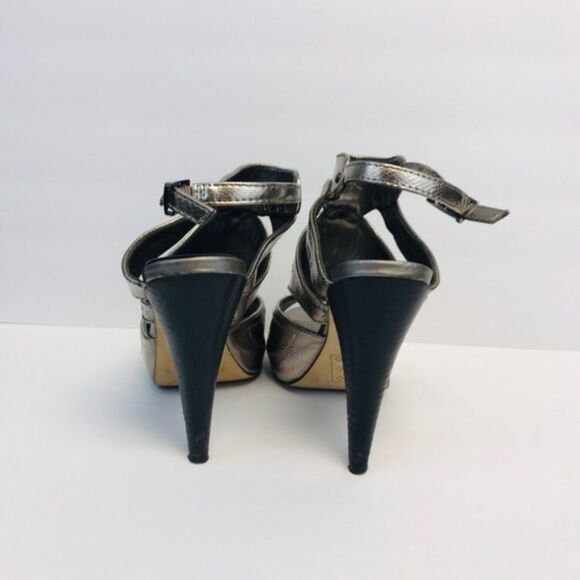 Aldo metallic snakeskin embossed caged heels - Picture 3 of 5